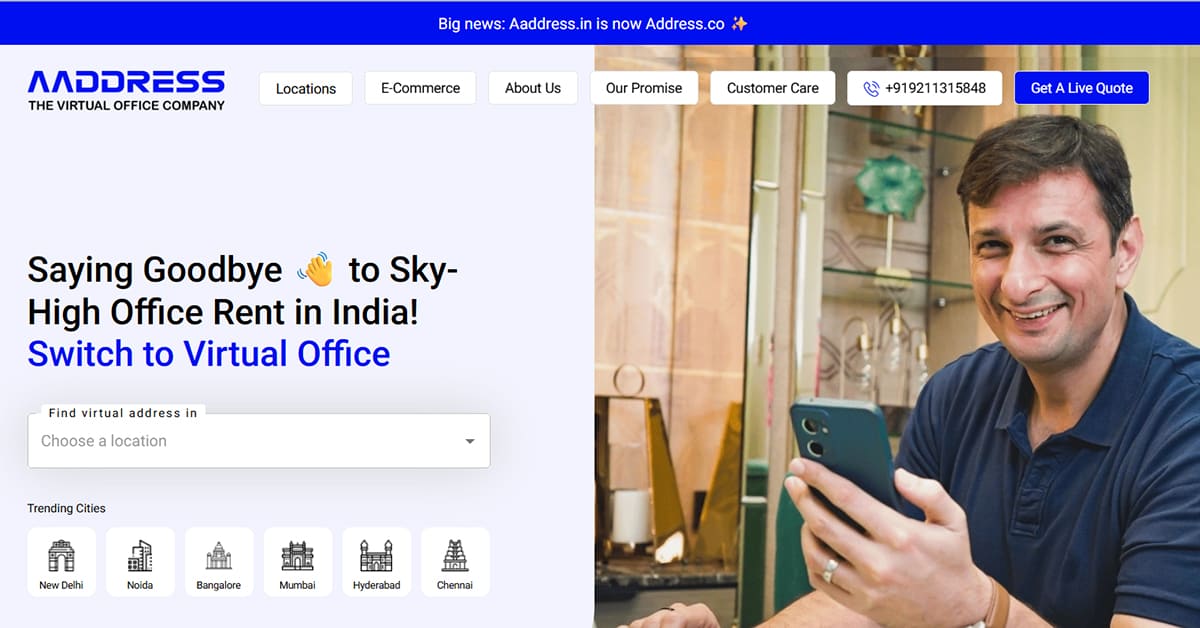 Aaddress.in is now Address.co: A new name with the same promise of trust